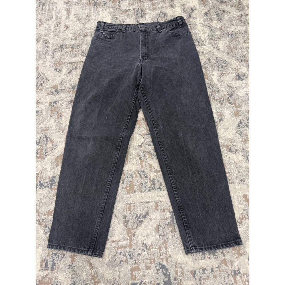 Vintage Levis 550 Relaxed Fit Orange Tab Black Jeans 38x32 Made in USA 90s‎ 4159
